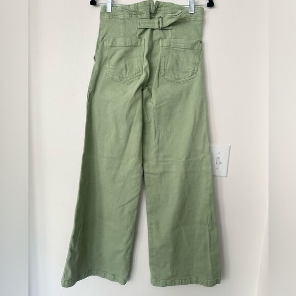 Anthropologie The Kit High-Rise Wide-Leg Utility Trouser by Pilcro 27 (Green) - Picture 5 of 7